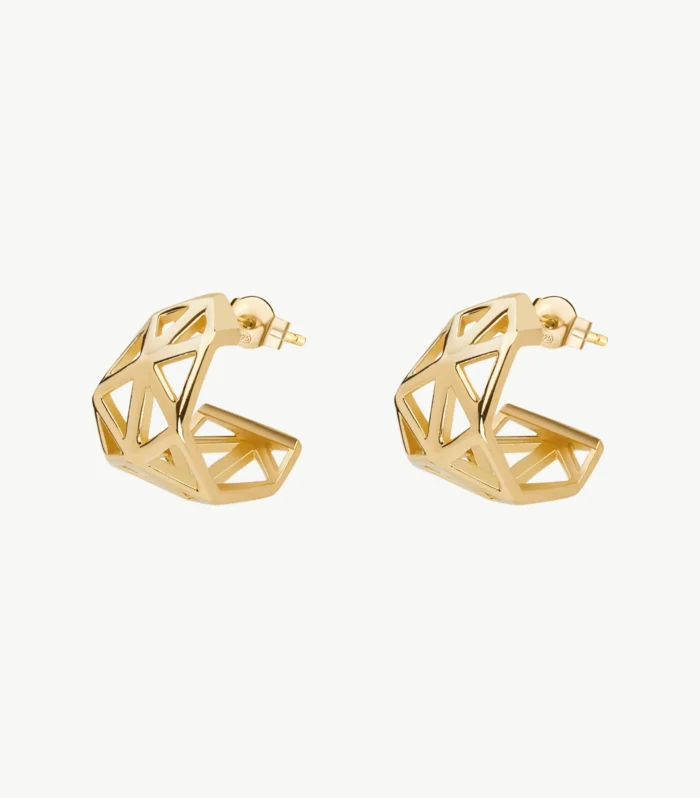 Yantra golden cuff earrings